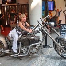Lady on a hot bike